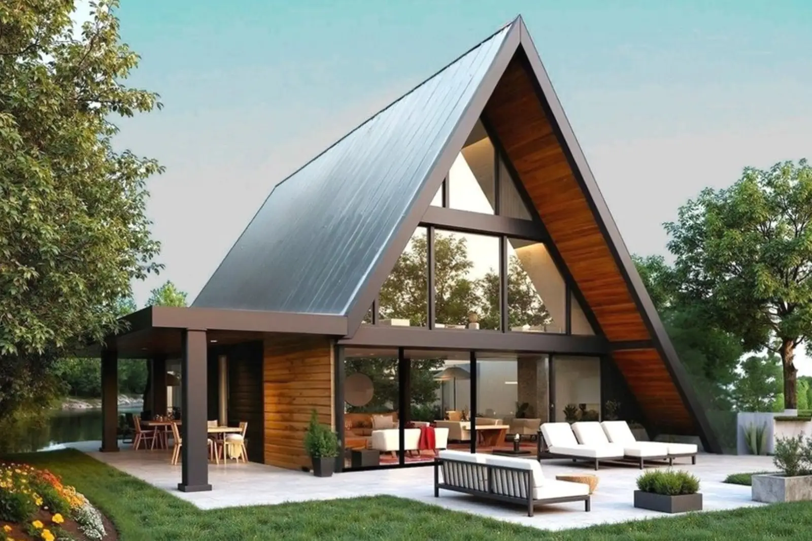 Quba rayonunda A-frame ev tikintisi. 2024-cü il